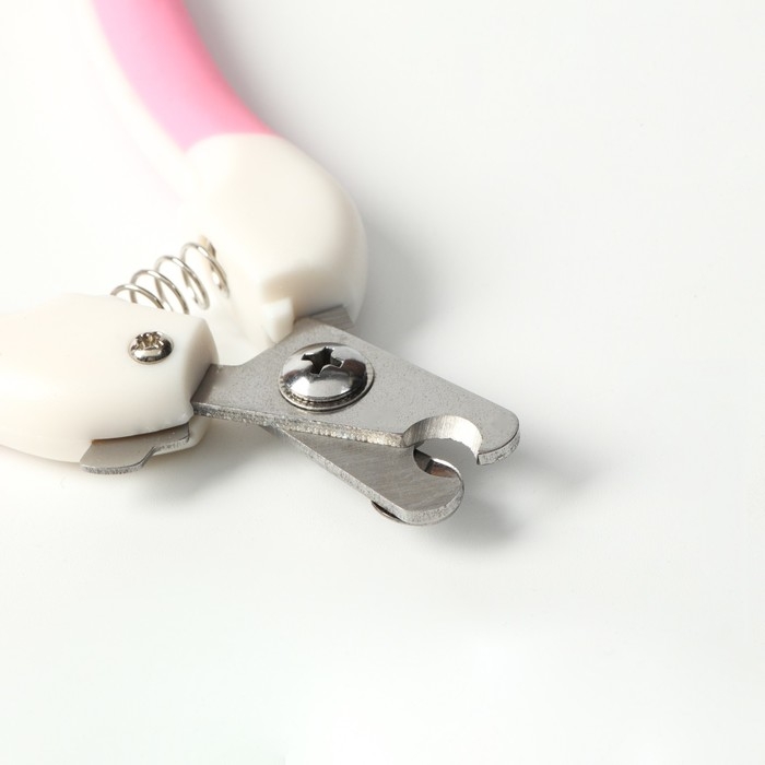 Когтерез боковой средний эргономичный, отверстие 11 мм, розовый с белым Когтерез боковой средний эргономичный, отверстие 11 мм, розовый с белым