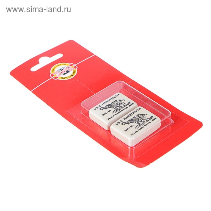 Набор ластиков 2 штуки Koh-I-Noor Elephant 300/60, каучук, блистер Набор ластиков 2 штуки Koh-I-Noor Elephant 300/60, каучук, блистер