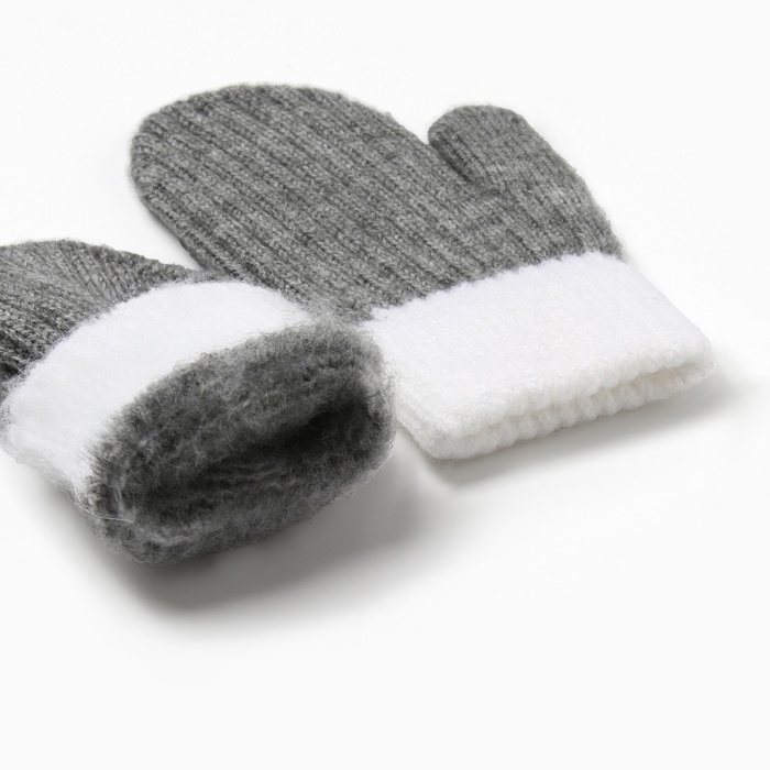 Варежки детские MINAKU, цвет серый, 15 см Варежки детские MINAKU, цвет серый, 15 см