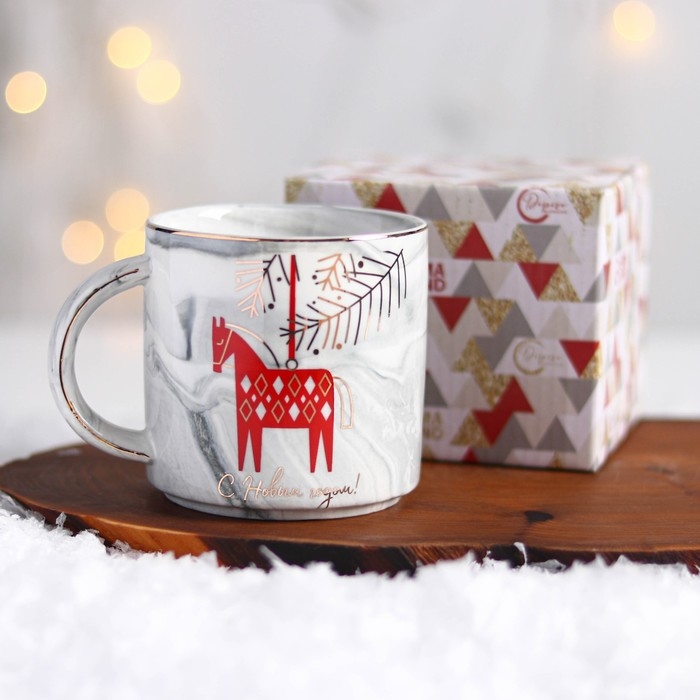 Новый год. Кружка керамическая «С новым годом», 350 мл Новый год. Кружка керамическая «С новым годом», 350 мл