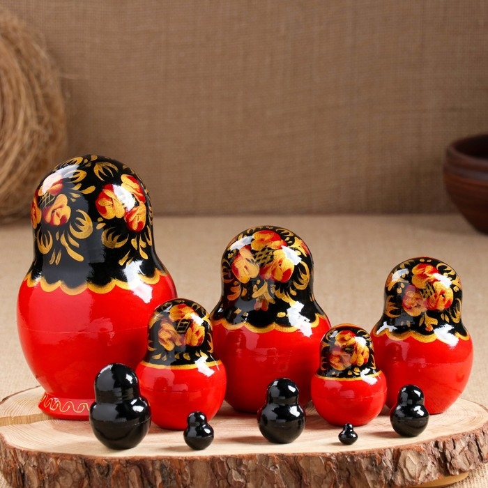 Матрёшка  Матрёшка "Хохлома", 10 кукольная, 16 см