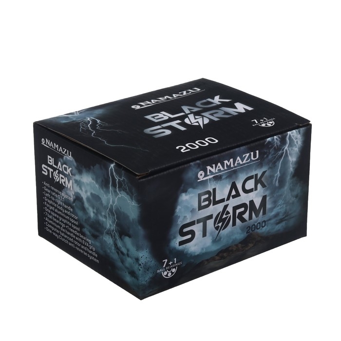 Катушка б/ин Namazu Black Storm BST2000, 7+1 подшипник, 5.1:1, металлическая шпуля + запасная графитовая Катушка б/ин Namazu Black Storm BST2000, 7+1 подшипник, 5.1:1, металлическая шпуля + запасная графитовая