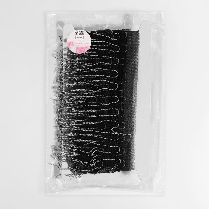 Тесьма металлизированная «Бахрома», 5 см, 4,5 ± 0,5 м, цвет чёрный Тесьма металлизированная «Бахрома», 5 см, 4,5 ± 0,5 м, цвет чёрный