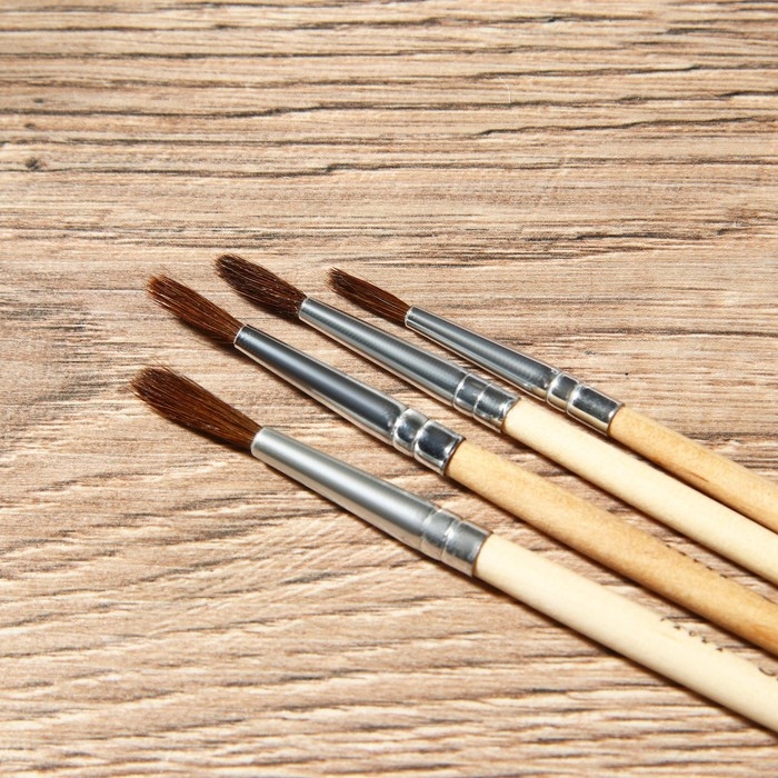 Кисть для рисования набор 4 шт. белка «TRUE ART» № 1, 2, 3, 4 Кисть для рисования набор 4 шт. белка «TRUE ART» № 1, 2, 3, 4