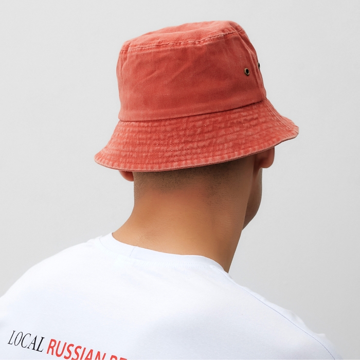 Панама однотонная MINAKU цвет красный, размер 56-58