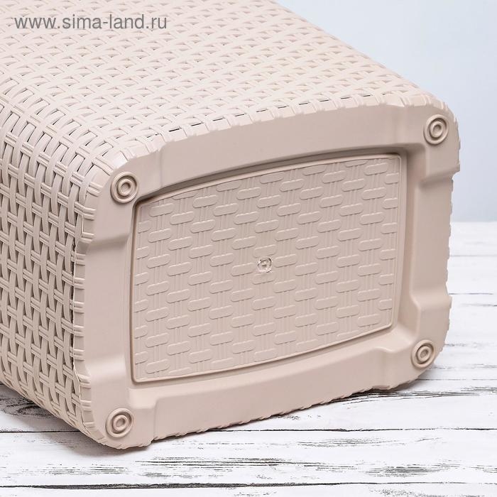 Корзина бельевая с крышкой «Ротанг», 40 л, 37×29,5×48 см, цвет латте Корзина бельевая с крышкой «Ротанг», 40 л, 37×29,5×48 см, цвет латте