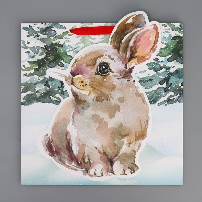 Пакет подарочный новогодний &laquo;Зайчик&raquo;, 30 х 30 х 15 см, Новый год