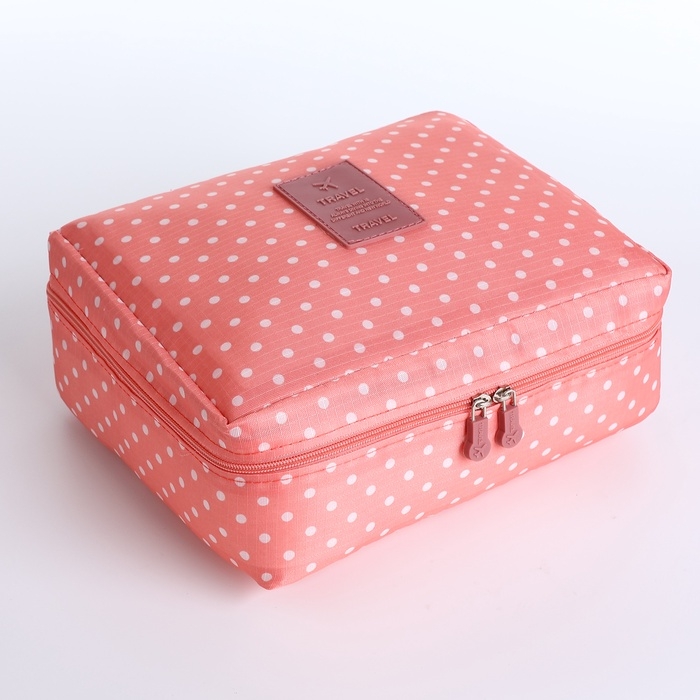 Косметичка дорожная, 2 отдела на молнии, цвет розовый Косметичка дорожная, 2 отдела на молнии, цвет розовый