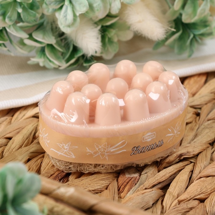 Мыло массажное с люффой Мыло массажное с люффой "Ваниль" 100 г "Добропаровъ" бежевый