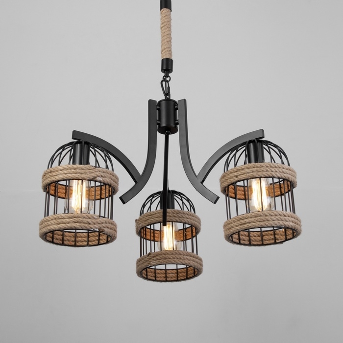 Люстра Люстра "Сенза" 3хЕ27 черный 44х39х20 см