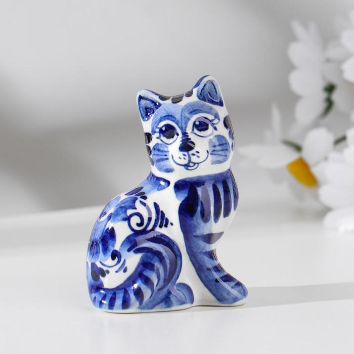 Сувенир «Кот Волна», 7 см, гжель Сувенир «Кот Волна», 7 см, гжель