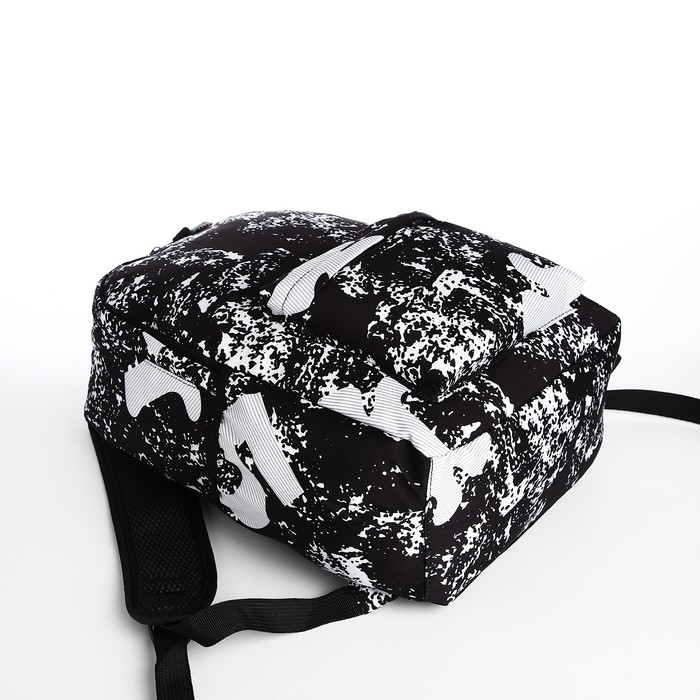 Рюкзак школьный на молнии, цвет чёрный