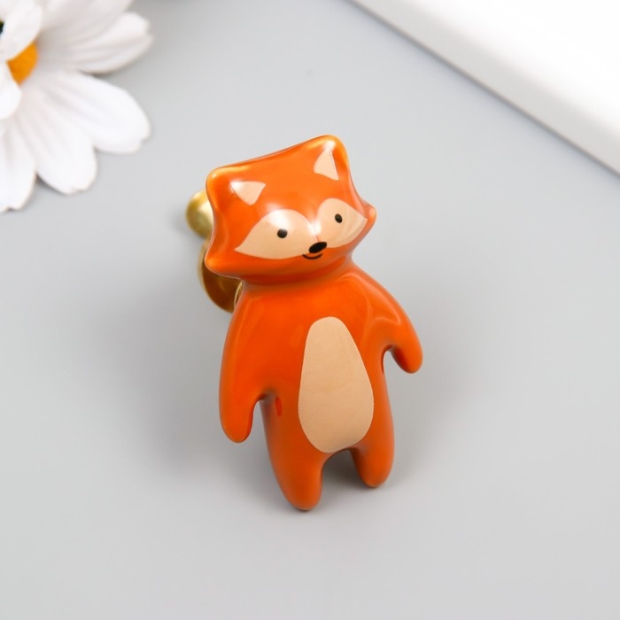 Ручка для шкатулки керамика, металл Ручка для шкатулки керамика, металл "Енотик" 6,3х3,5 см