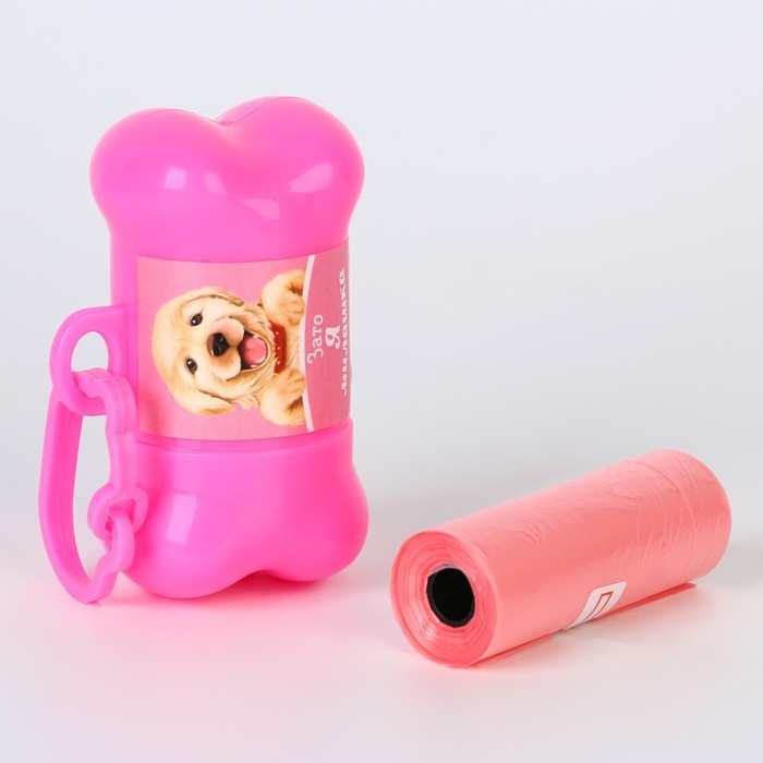 Контейнер с пакетами для уборки за собаками «Я милашка» (рулон 15 шт) Контейнер с пакетами для уборки за собаками «Я милашка» (рулон 15 шт)