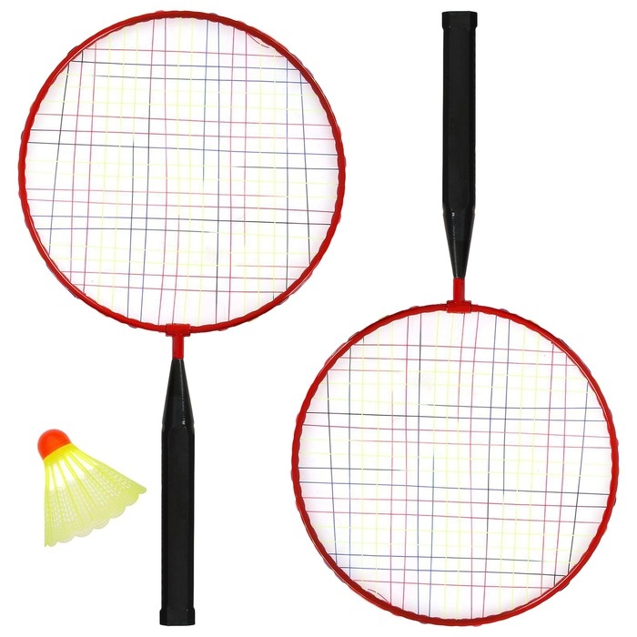 Набор для игры в бадминтон ONLYTOP: 2 ракетки, волан, цвета МИКС Набор для игры в бадминтон ONLYTOP: 2 ракетки, волан, цвета МИКС