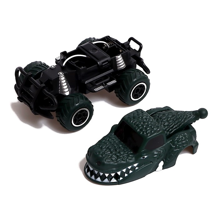 Джип радиоуправляемый DINO, работает от батареек, цвет зелёный Джип радиоуправляемый DINO, работает от батареек, цвет зелёный