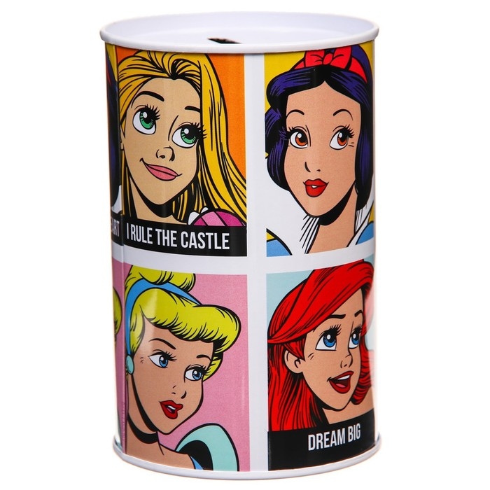 Копилка металлическая, 6,5 см х 6,5 см х 12 см Копилка металлическая, 6,5 см х 6,5 см х 12 см "Сказочные красавицы", Принцессы