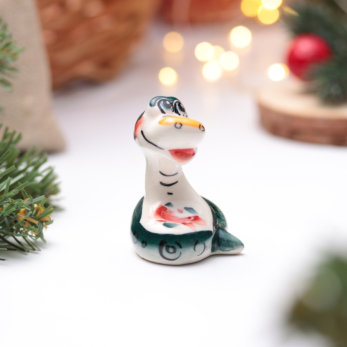 Новый год. Сувенир символ года Новый год. Сувенир символ года "Удавчик Стёпа", гжель, цвет, 5,5 см