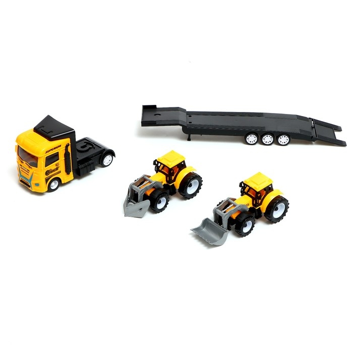 Грузовик инерционный &laquo;Автовоз&raquo;, с 2 тракторами, цвет МИКС