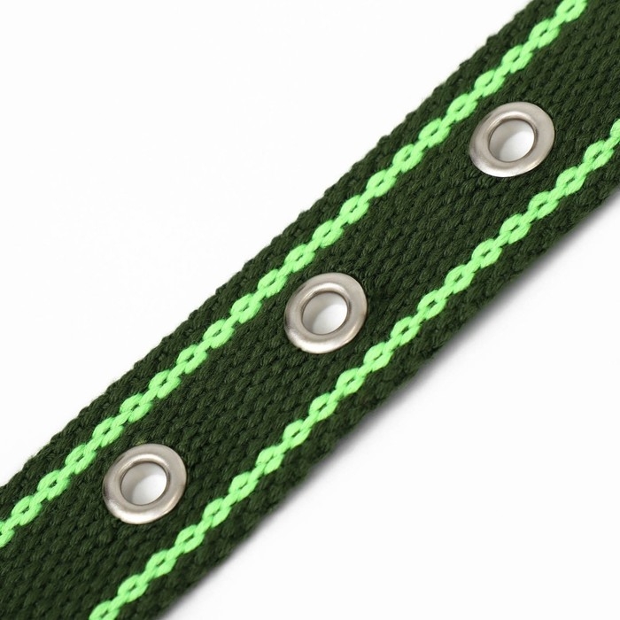 Ошейник брезентовый безразмерный однослойный, 58 х 2,5 см, хаки/салатовый Ошейник брезентовый безразмерный однослойный, 58 х 2,5 см, хаки/салатовый