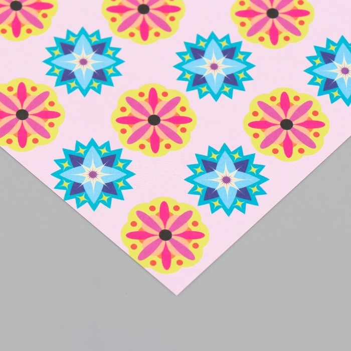 Бумага для скрапбукинга Бумага для скрапбукинга "Калейдоскоп" плотность 180 гр набор 10 шт 15,5х17 см