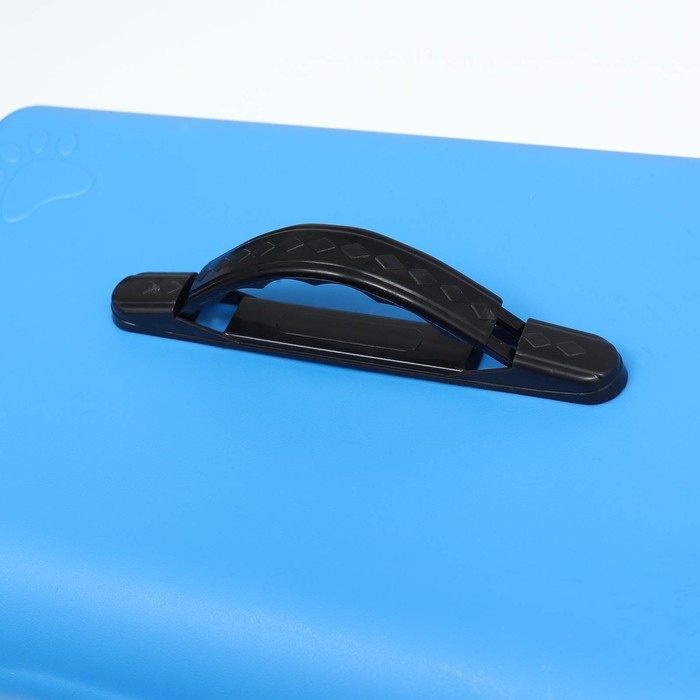 Переноска для животных пластиковая с металлической дверью 47 х 30 х 35 см, вес до 12 кг, голубая   9 Переноска для животных пластиковая с металлической дверью 47 х 30 х 35 см, вес до 12 кг, голубая   9