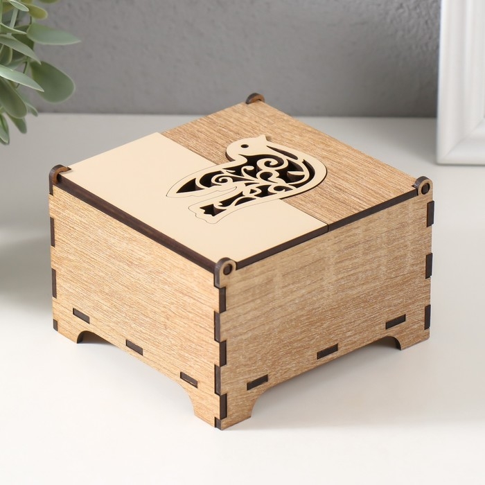 Шкатулка комбинированная  Шкатулка комбинированная "Птица" 10,5х10х7 см