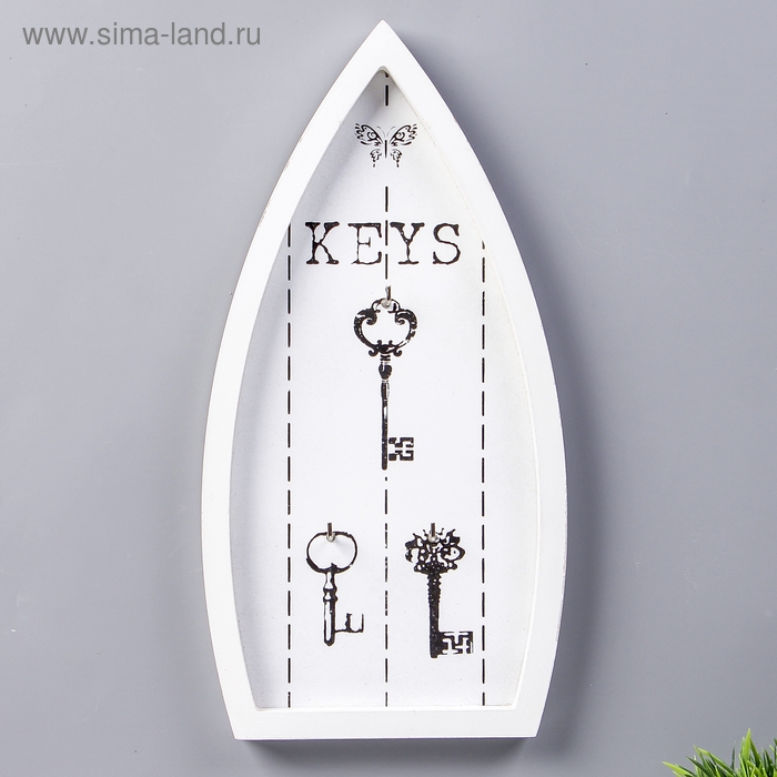 Крючки декоративные дерево Крючки декоративные дерево "Лодка" белая 27х13,8х2 см