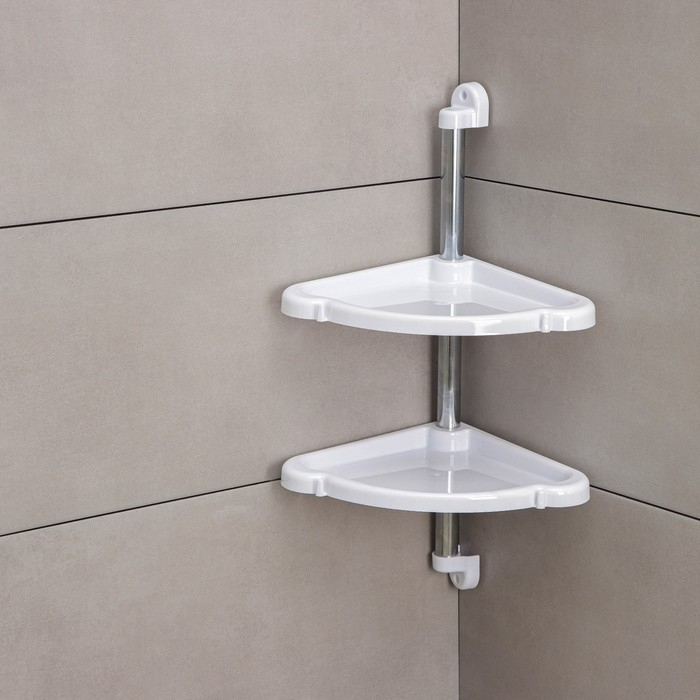 Полка угловая 4-х ярусная «Элансия», 24×24×98,2 см, цвет белый Полка угловая 4-х ярусная «Элансия», 24×24×98,2 см, цвет белый