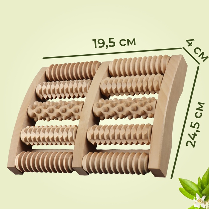 Массажёр «Барабаны», 24,5 × 19,5 × 4 см, деревянный, 5 комбинированных рядов Массажёр «Барабаны», 24,5 × 19,5 × 4 см, деревянный, 5 комбинированных рядов