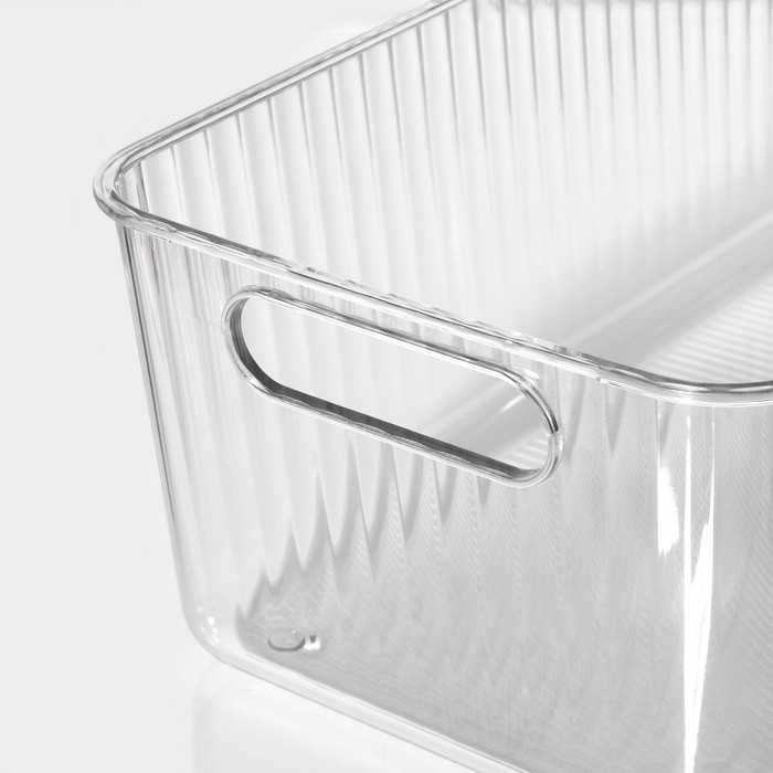 Контейнер для хранения с ручкой LaDо́m «Кристалл», 34×18,3×12 см, прозрачный Контейнер для хранения с ручкой LaDо́m «Кристалл», 34×18,3×12 см, прозрачный