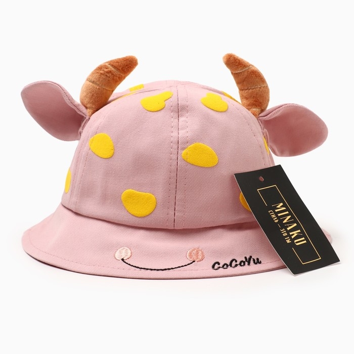 Панама для девочки Панама для девочки "Коровка" MINAKU цвет розовый, р-р 50