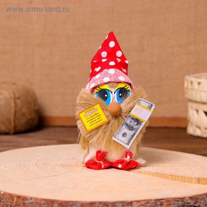 Оберег «Домовой с долларами», будьте здоровы, 10 см, микс Оберег «Домовой с долларами», будьте здоровы, 10 см, микс