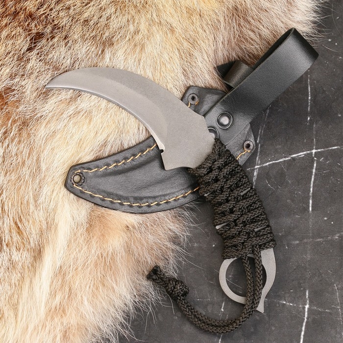 Нож - керамбит, кавказский, сталь - 65Х13, рукоять - паракорд Нож - керамбит, кавказский, сталь - 65Х13, рукоять - паракорд