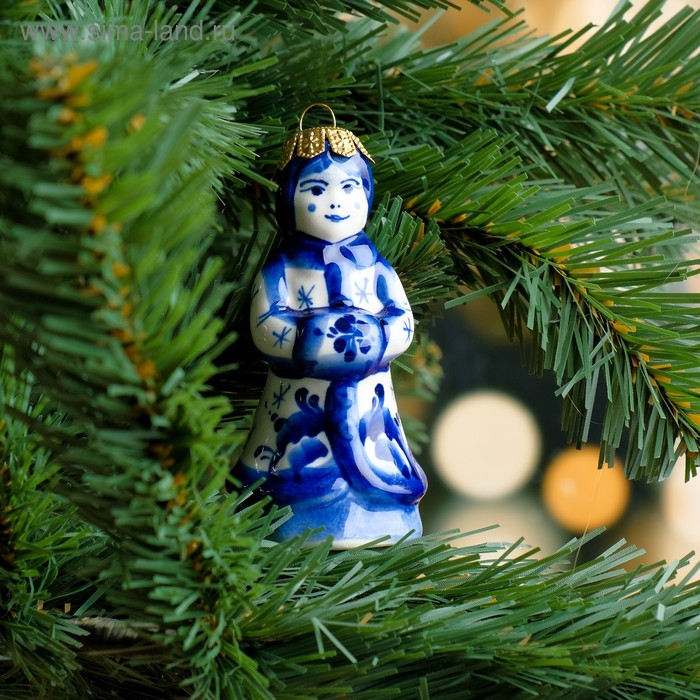 Сувенир на ёлку Сувенир на ёлку "Снегурочка", 9 см, гжель