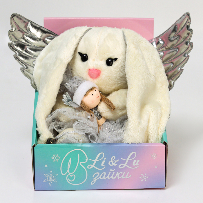 Новогодняя мягкая игрушка «Ангельская Li», заяц, 25 см, на новый год Новогодняя мягкая игрушка «Ангельская Li», заяц, 25 см, на новый год