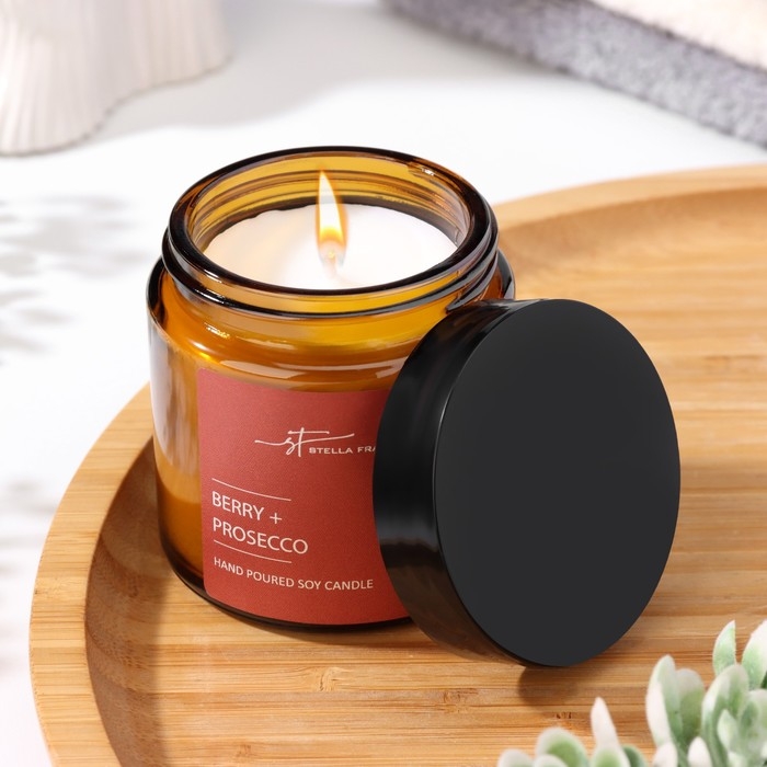 Свеча ароматическая в банке  Свеча ароматическая в банке "ST Berry+Prosecco", 90 г