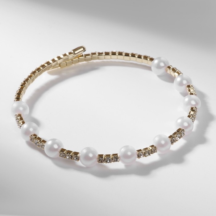 Браслет жемчуг «Ноэль» шар №4, цвет белый в золоте, d=6 см Браслет жемчуг «Ноэль» шар №4, цвет белый в золоте, d=6 см