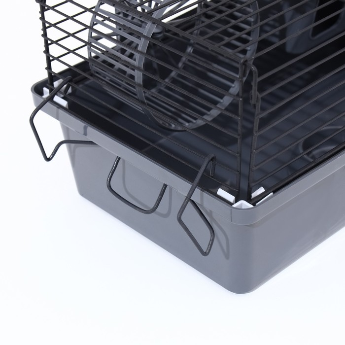 Клетка-мини для грызунов Клетка-мини для грызунов "Пижон" №1-1, с наполнением, 27 х 15 х 13 см, серая