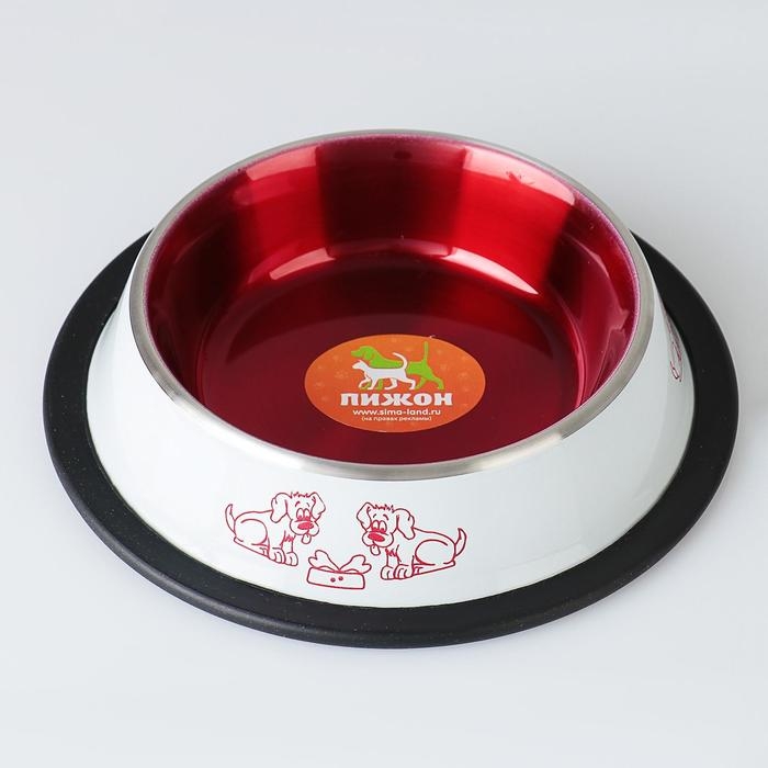 Миска с нескользящим основанием декоративная цветная, 230 мл, бело-красная Миска с нескользящим основанием декоративная цветная, 230 мл, бело-красная