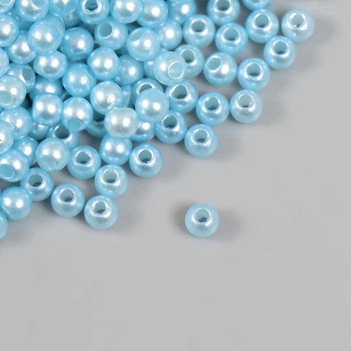 Набор бусин Набор бусин "Жемчуг" d 4 мм, 250 гр, серо-голубой