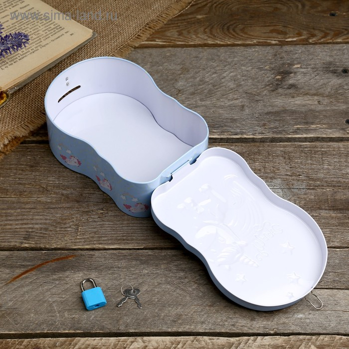 Копилка металл Копилка металл "Единорожек" с ключом 17х6х14