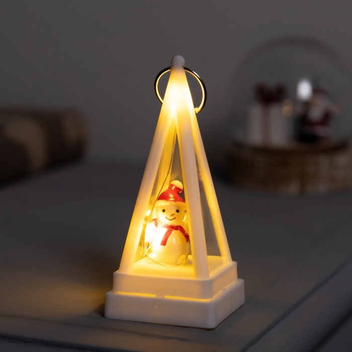 Светодиодная фигура-брелок Светодиодная фигура-брелок "Снеговик", 4x4x9.5 см, LR1130x3 (в комплекте), свечение тёплое белое