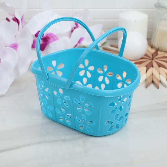 Корзина для хранения с ручками «Полянка», 20×13,5×10 см, цвет МИКС Корзина для хранения с ручками «Полянка», 20×13,5×10 см, цвет МИКС