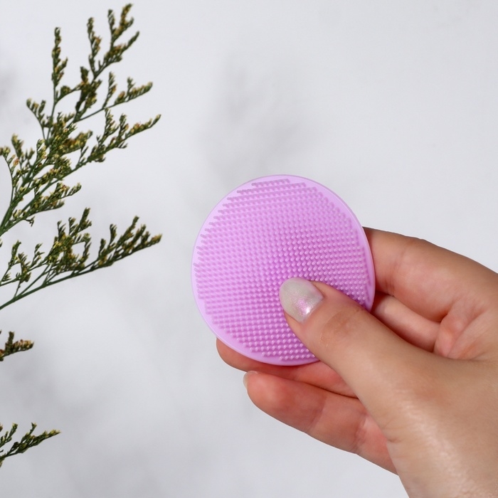 Щётка для умывания «Круг», на присоске, d = 5,5 см, цвет сиреневый Щётка для умывания «Круг», на присоске, d = 5,5 см, цвет сиреневый