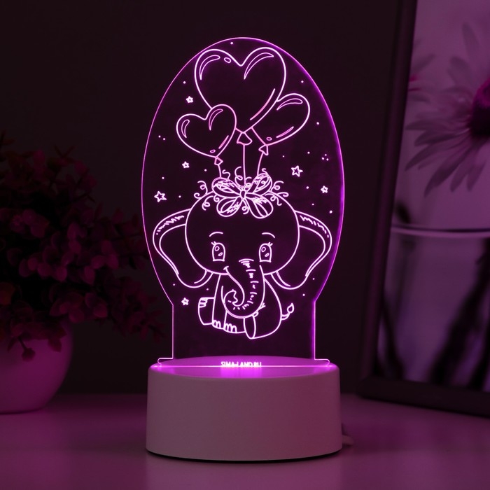 Светильник  Светильник "Слоненок" LED RGB от сети 11х9,5х18 см RISALUX