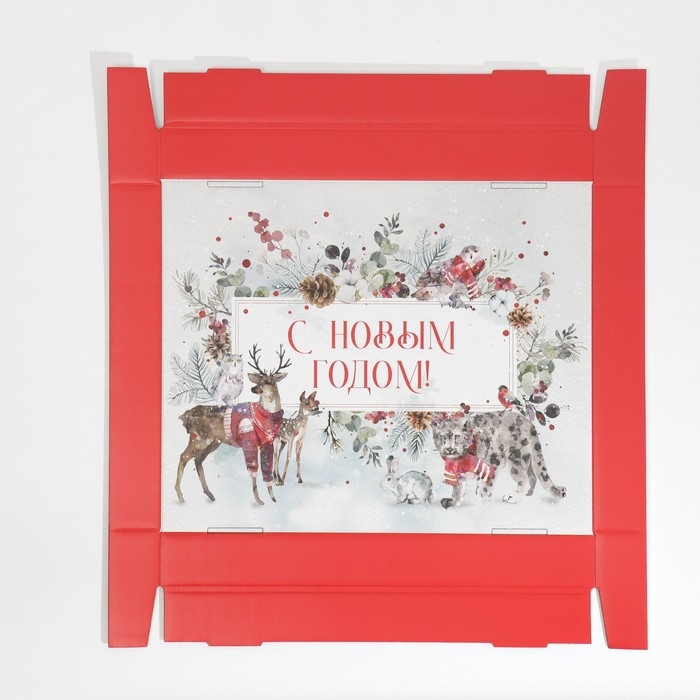 Коробка подарочная новогодняя складная «Новогодняя акварель», 31,2 х 25,6 х 16,1 см, Новый год Коробка подарочная новогодняя складная «Новогодняя акварель», 31,2 х 25,6 х 16,1 см, Новый год