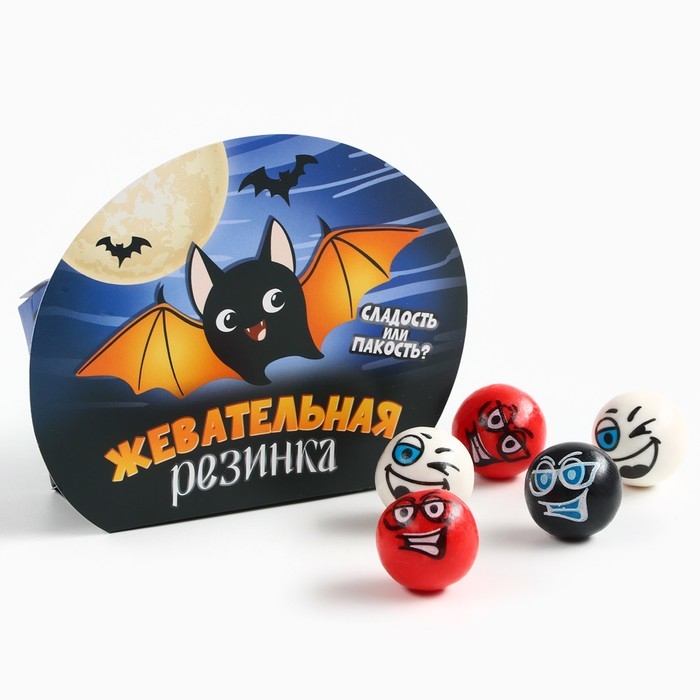 Хэллоуин Жевательная резинка в коробке Хэллоуин Жевательная резинка в коробке "Летучая мышь", 40 г