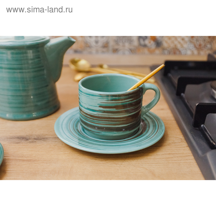 Чайная пара фарфоровая Tramontano, чашка 200 мл, блюдце d=15,5 см Чайная пара фарфоровая Tramontano, чашка 200 мл, блюдце d=15,5 см