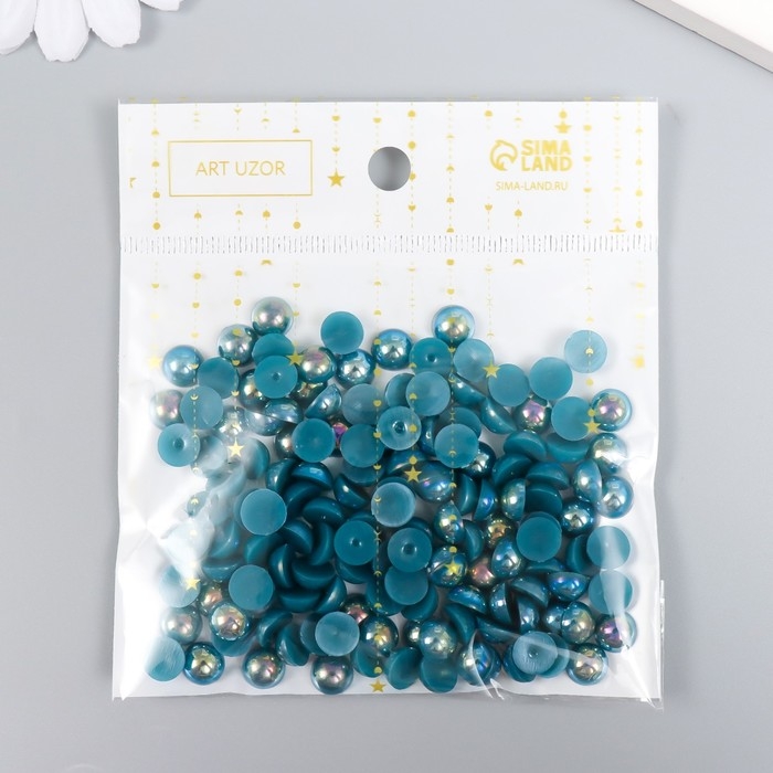 Декор для творчества пластик Декор для творчества пластик "Половинки бусин. Голубая гамма" 20 гр 0,8х0,8 см